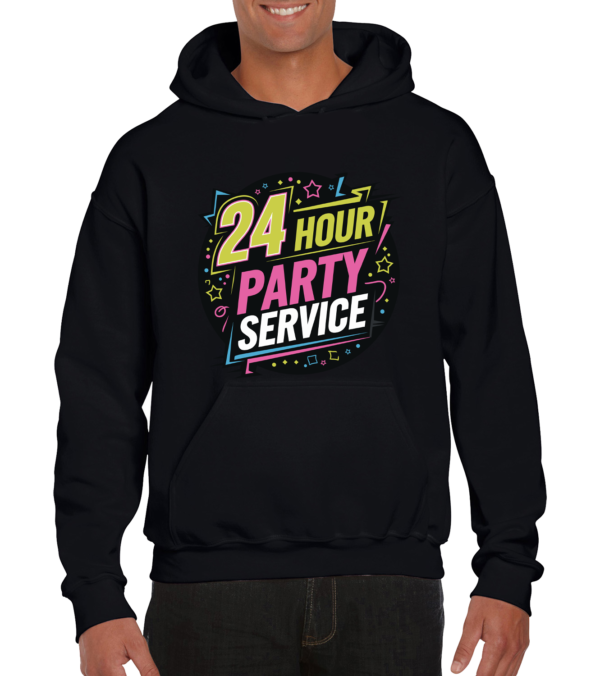 24 hours party zwarte hoodie heren