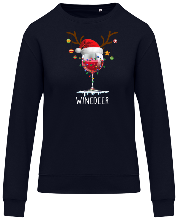 winedeer zwarte trui kerst unisex