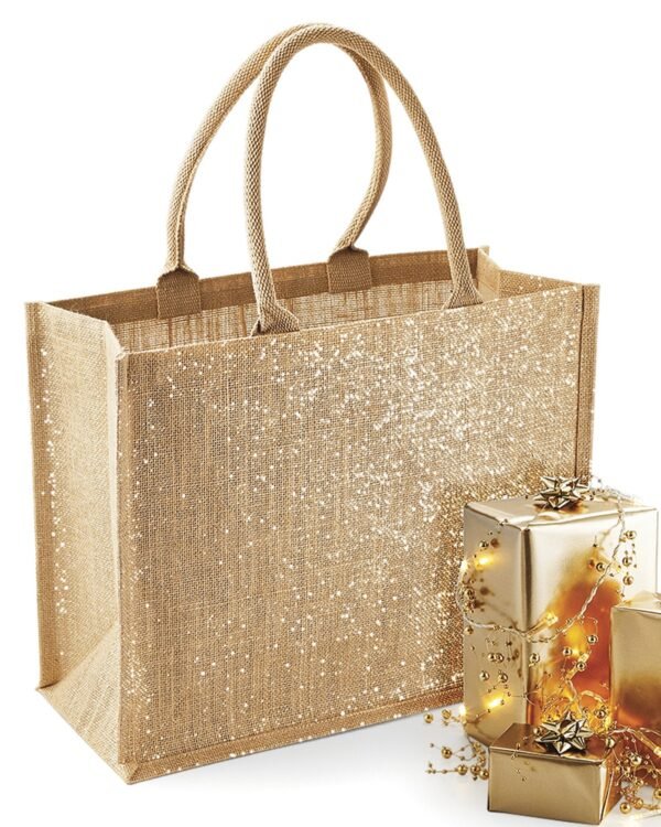 Glitter Jute Shopper bedruken