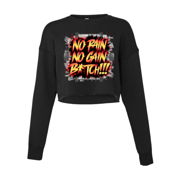 gym dames Cropped sweater met print voor sport en fitness