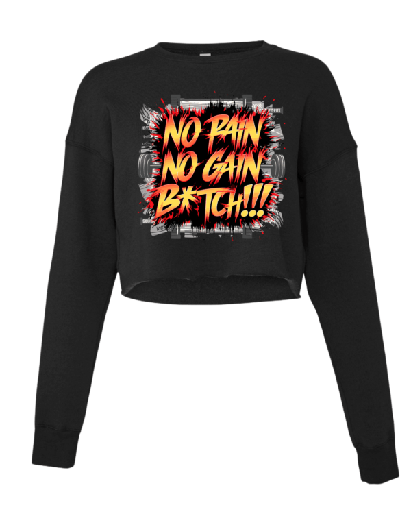 gym dames Cropped sweater met print voor sport en fitness