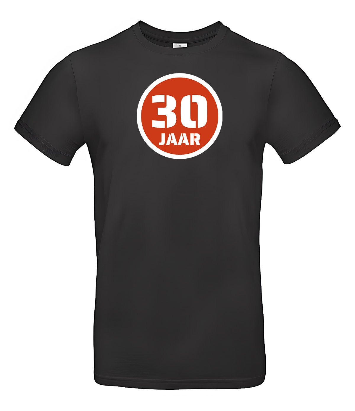 Thema_30 jaar in rood stopbord_1_1 T-shirt Stopbord met leeftijd bedrukken