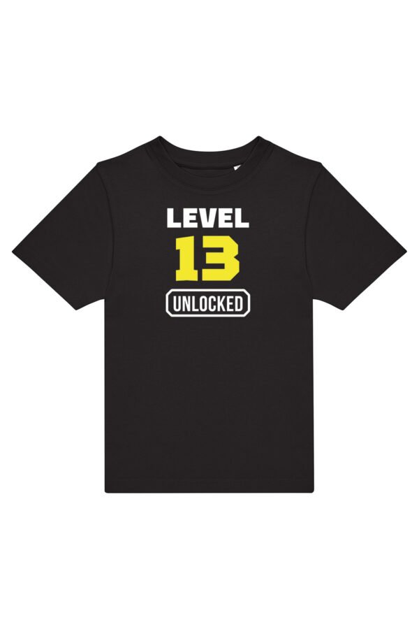 T-shirt Level Unlocked met geboortejaar bedrukken