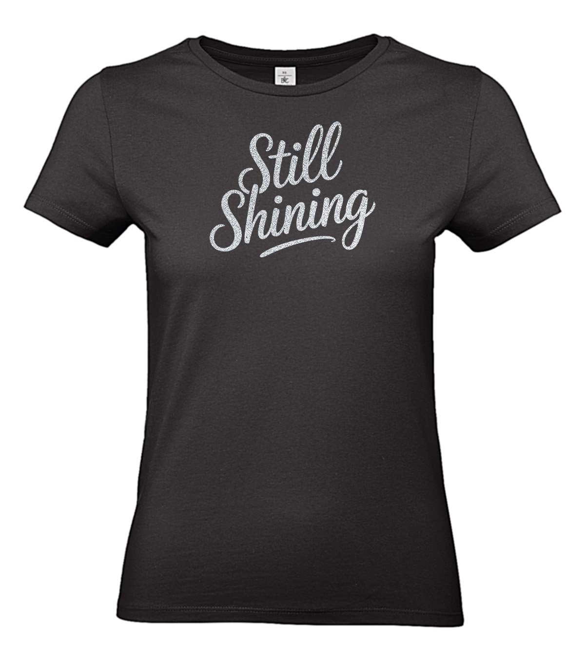 Thema_Still Shining_2_2_3 T-shirt Still Shining | Vrouwen cadeau met gouden, zilveren of roze glitterprint